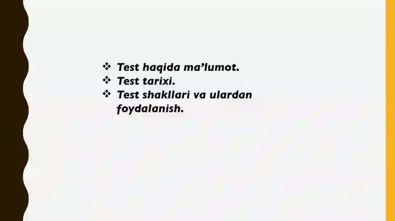 Test va uning turlari 2