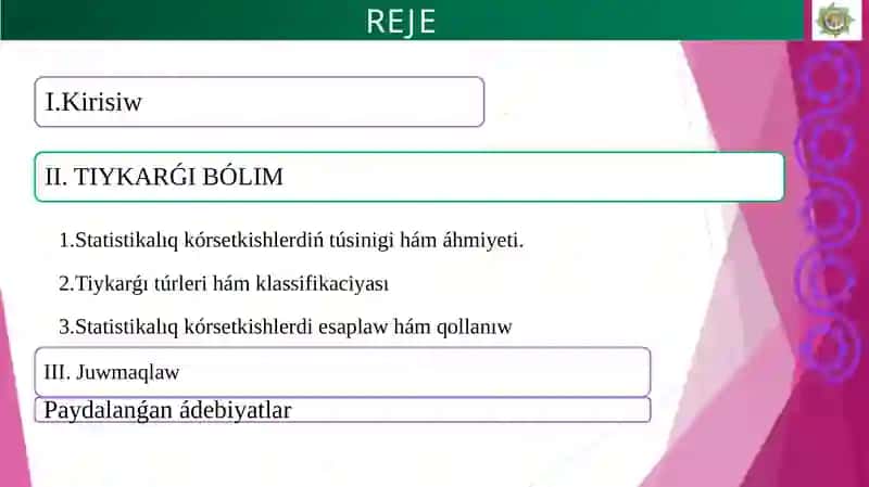 Statistikalıq kórsetkishler 2
