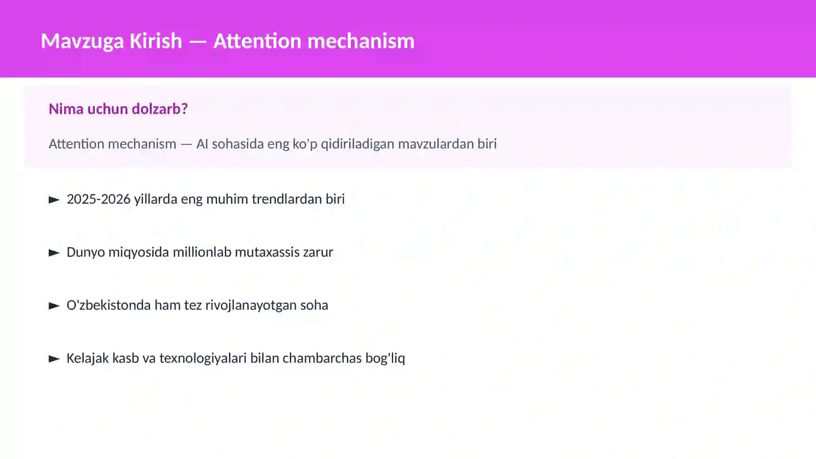 AI | DEEP LEARNING VA NEYRON TARMOQLAR 2