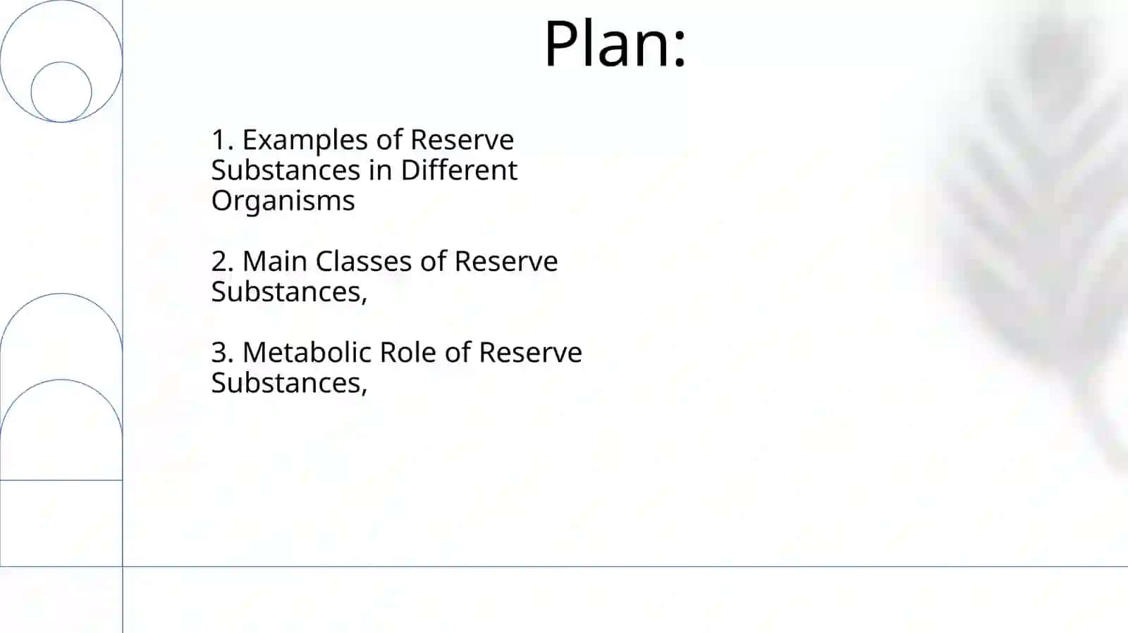 Chemical composition of the cell: The main reserve substances and their role in metabolism 2