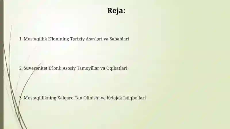 Mustaqillikning Tarixiy Asoslari va Sabablari 2