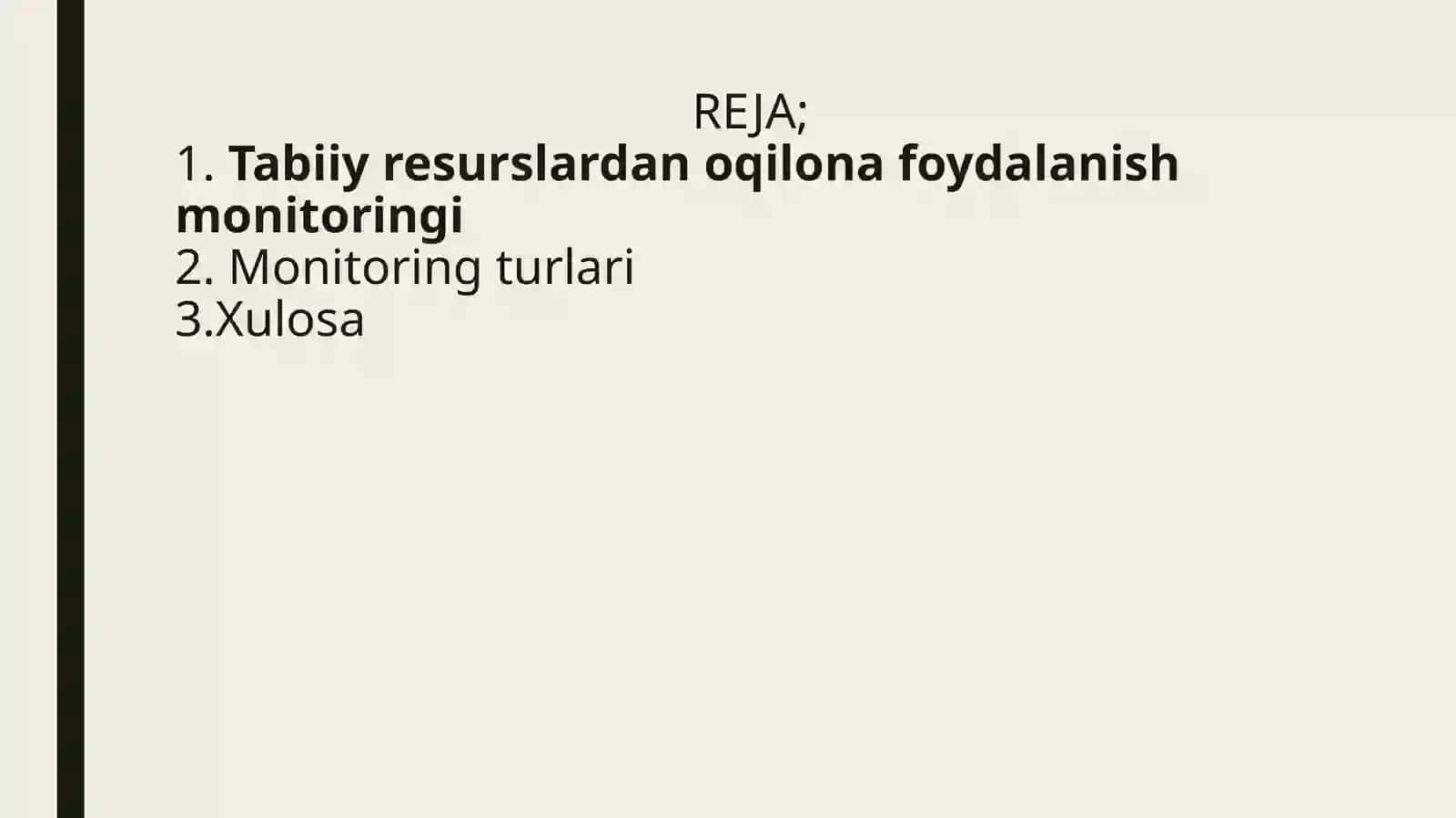 TABIIY RESURSLARDAN OQILONA FOYDALANISH MONITORINGGI DAVALATOV UMARALI 2