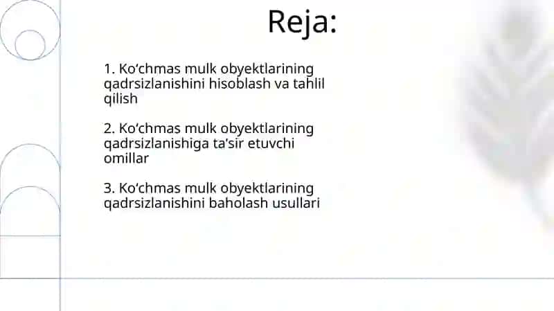 Koʻchmas mulk obyektlarining eskirishini baholash 2