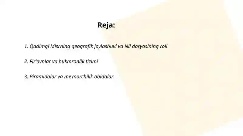 Qadimgi Misr sivilizatsiyasi 2