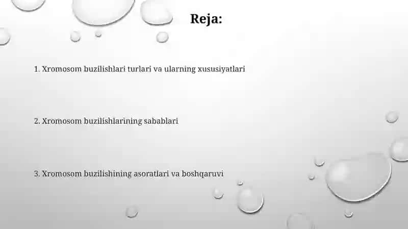 Xromosoma kasalliklarining kelib chiqish sabablari va asoratlari 2