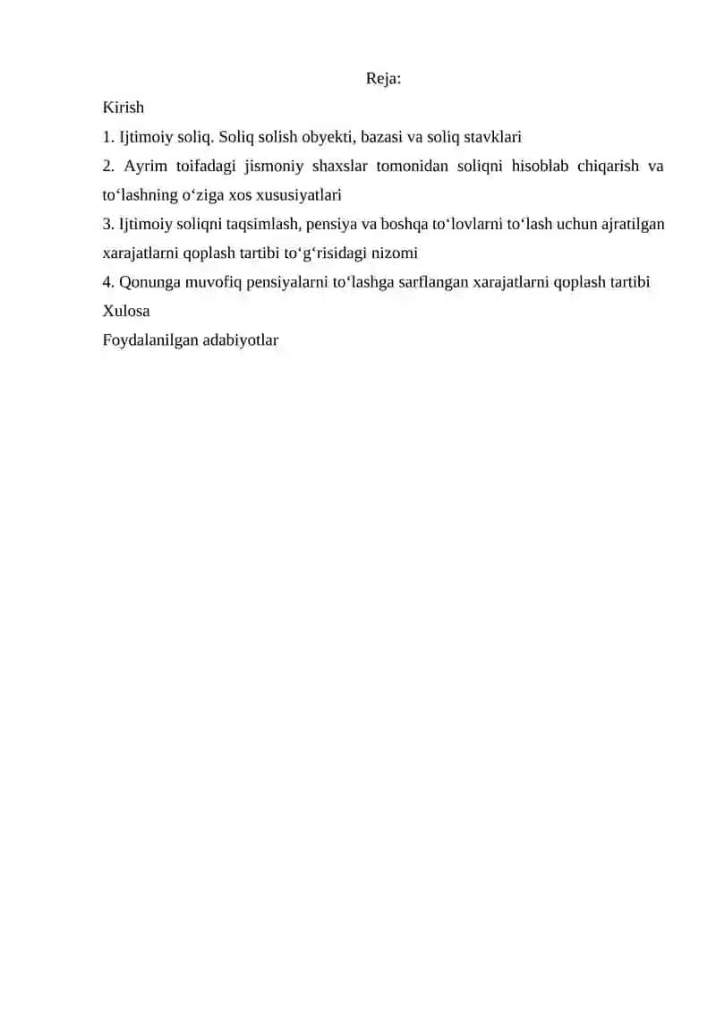 IJTIMOIY SOLIQ mavzusidan KURS ISHI 2