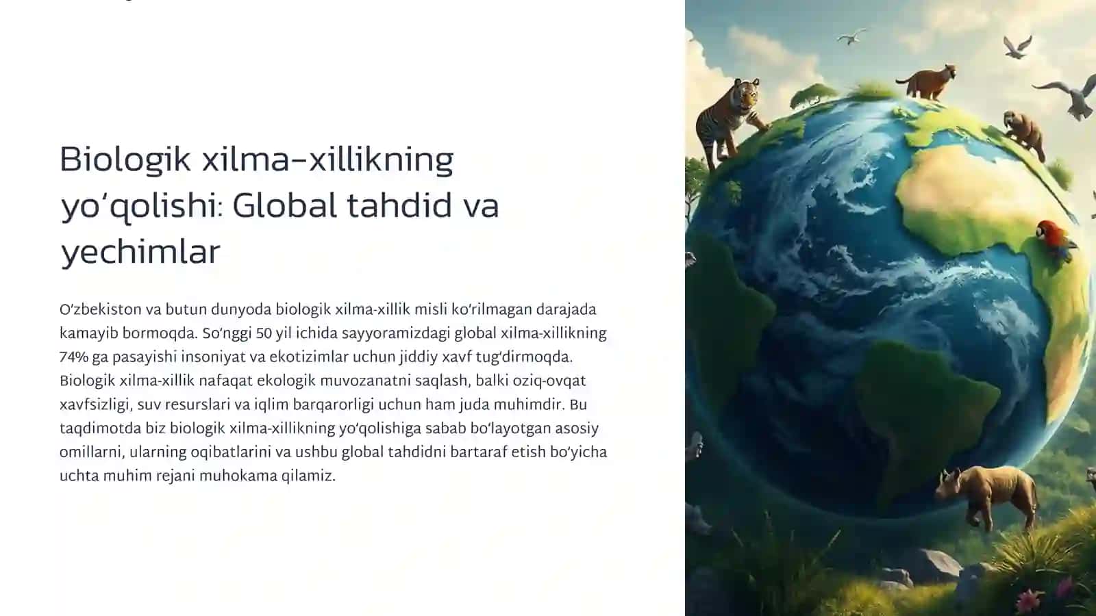Biologik xilma-xillikning yoʻqolishi 2
