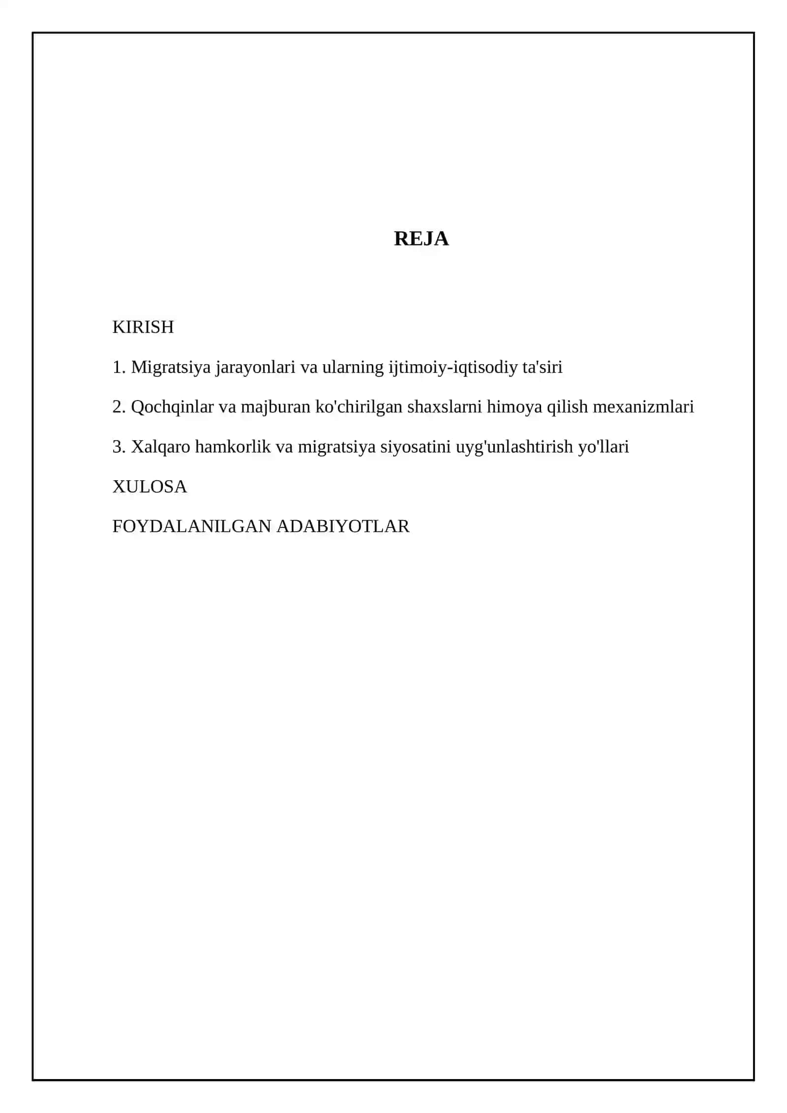 Migratsiya va qochoqlar muomosi 2