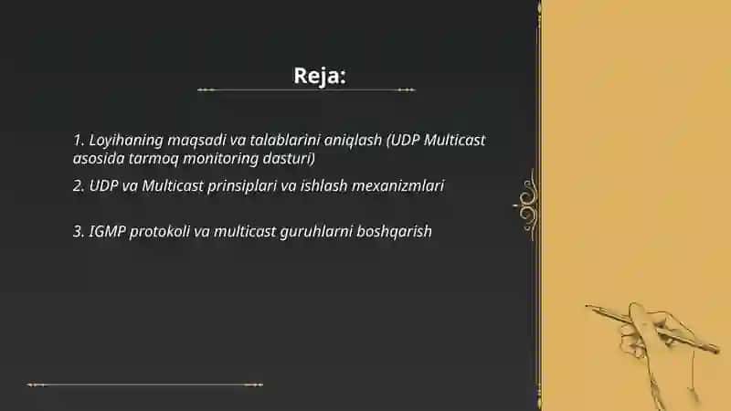 UDP Multicast asosida tarmoq monitoring dasturi yaratish 2