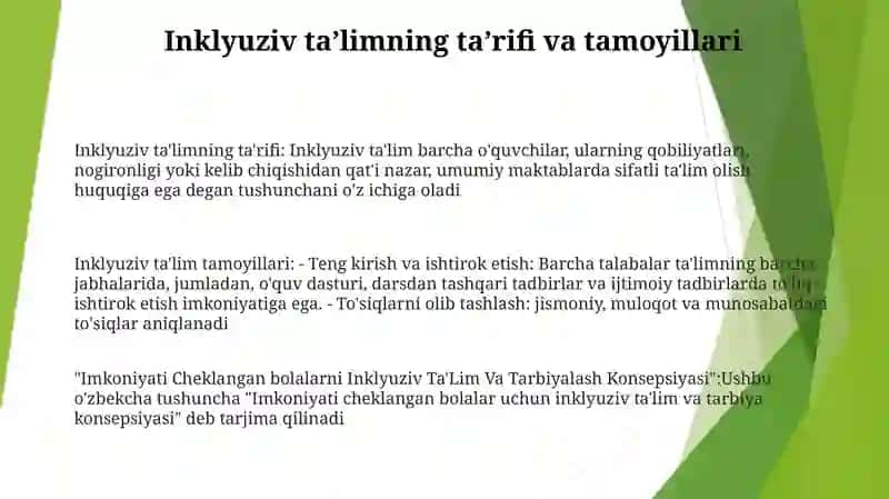 Imkoniyati Cheklangan Bolalarni Inklyuziv Ta'Lim Va Tarbiyalash Konsepsiyasi 2