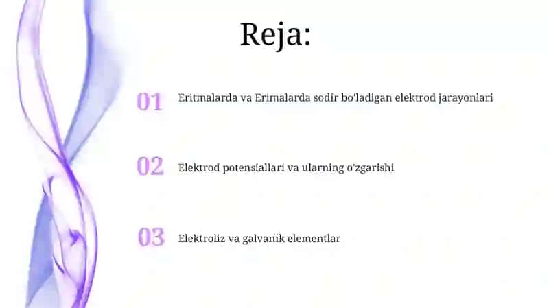 Elektrokimyo. Eritma va suyuqlanmalarda boradigan jarayonlar 2