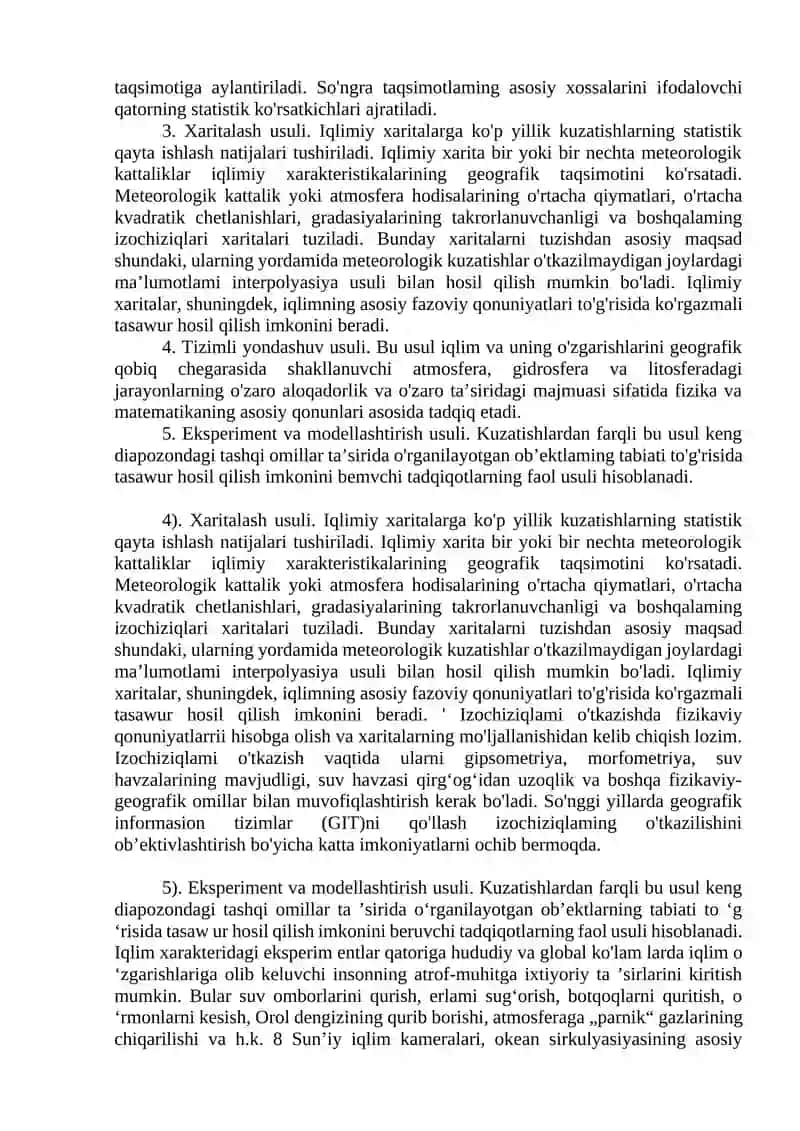 Iqlimshunoslik fanining asosiy vazifalari 2
