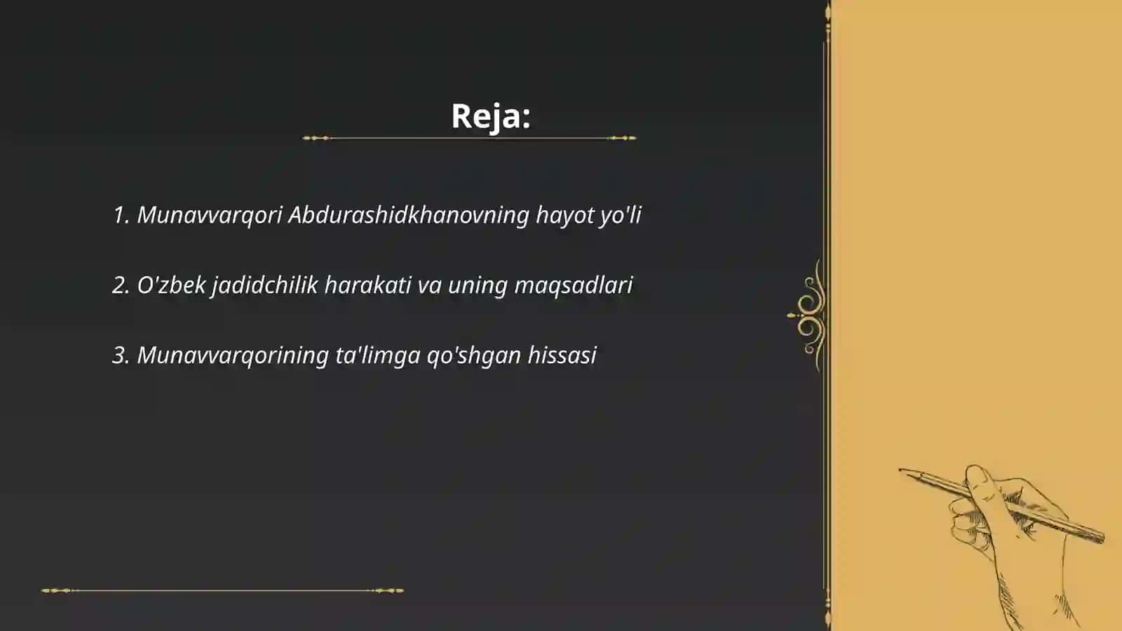 Mavzu: Munavvarqori Abdurashidxonovning hayoti va faoliyati 2