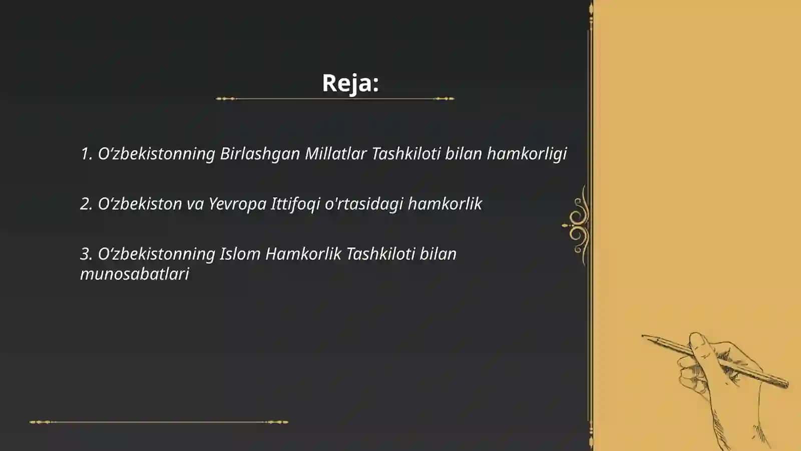 O'zbekistonning xalqaro tashkilotlar bilan hamkorligi 2
