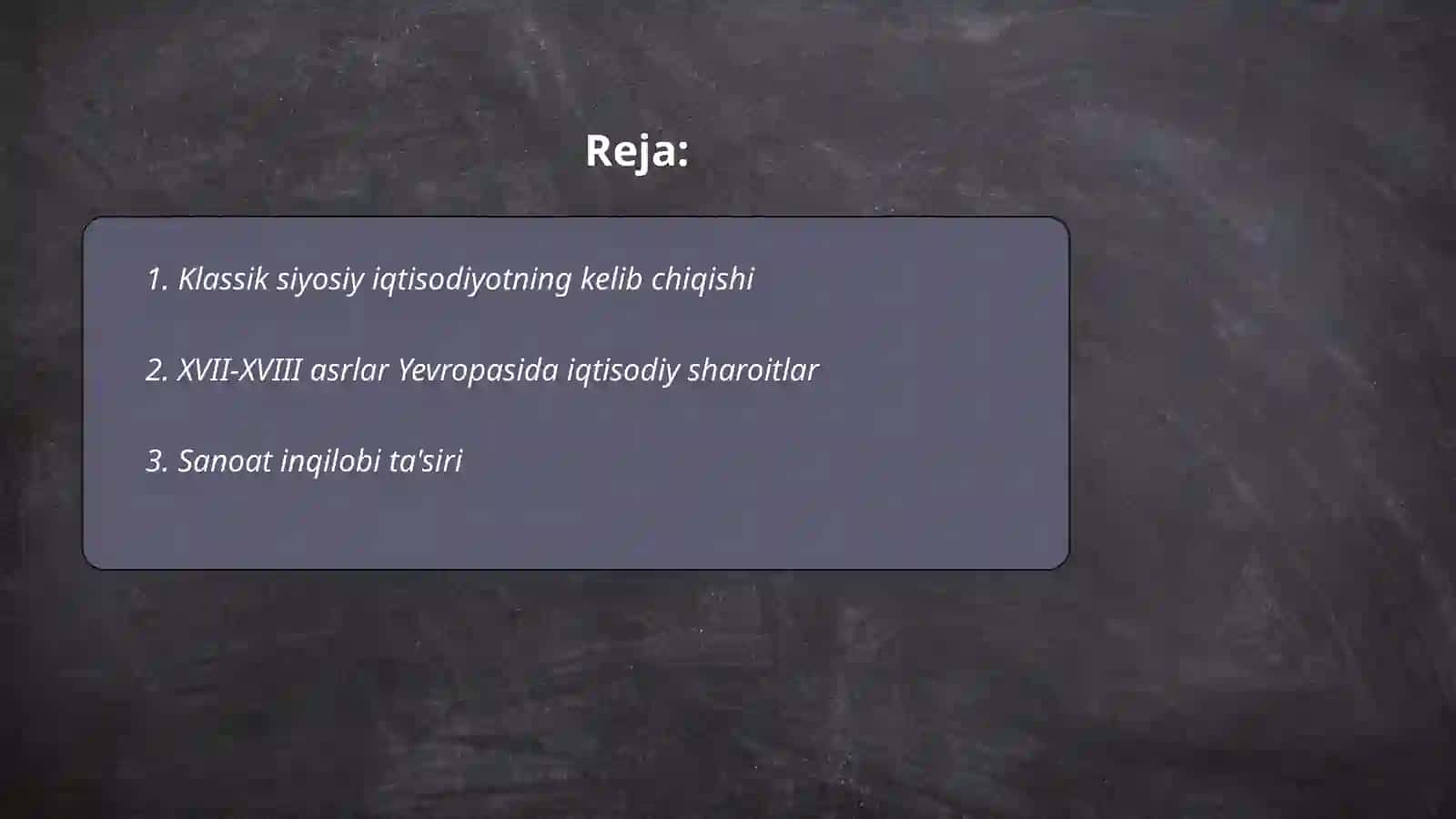 Klassik siyosiy iqtisodiy maktabning vujudga kelish shart sharoitlari 2