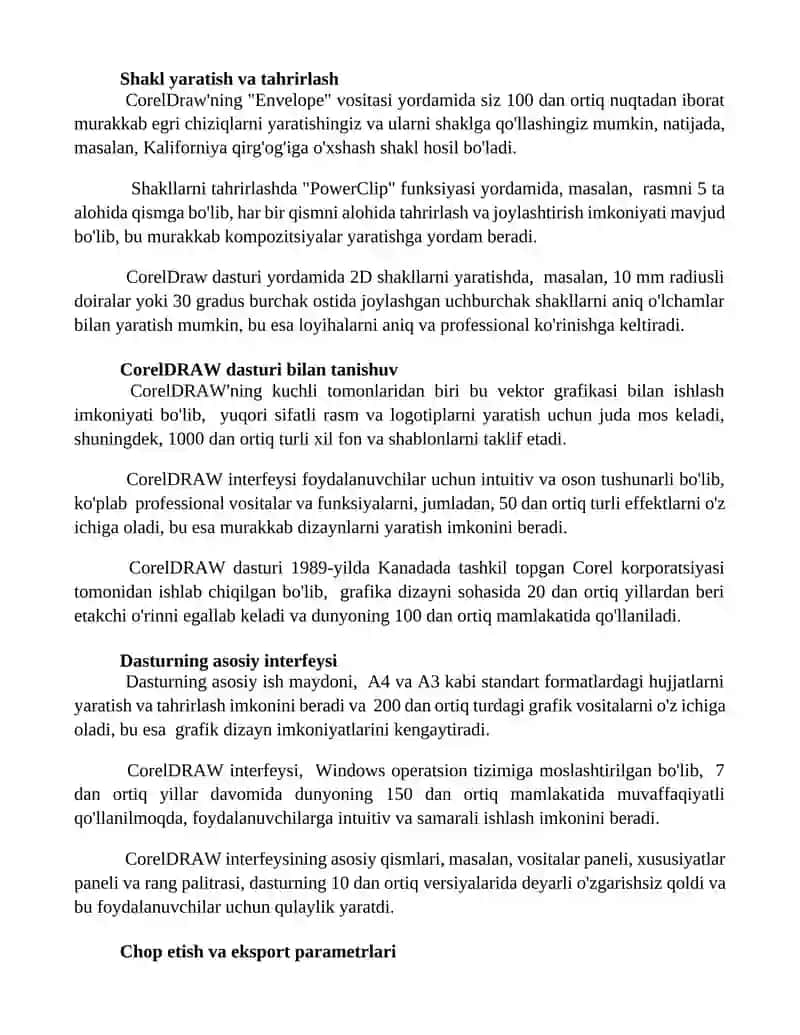 CorelDraw dasturi bilan tanishish 2