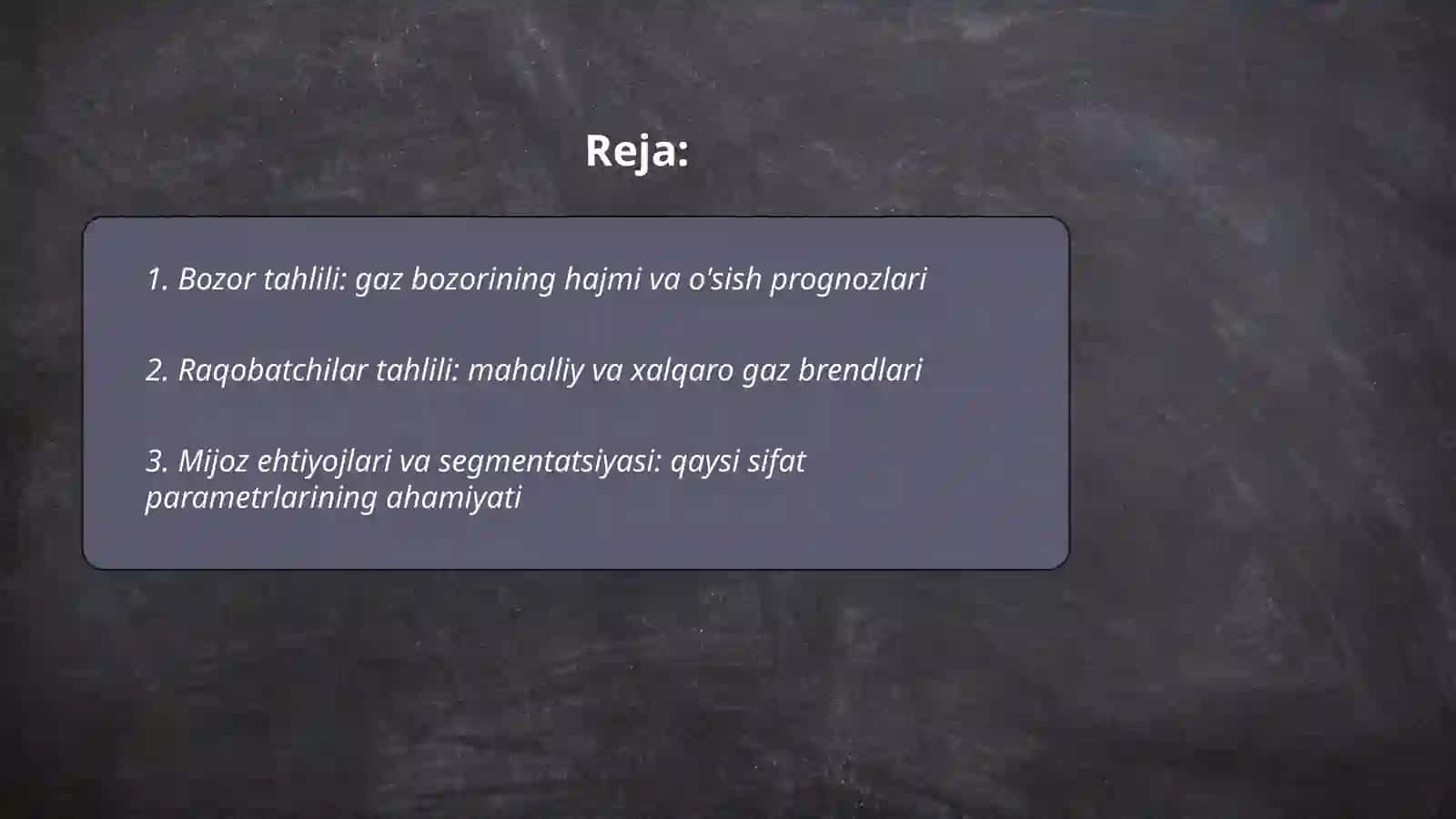Biznes reja yaratish.Eng sifatili gaz markasi qanday aniqlanadi? 2