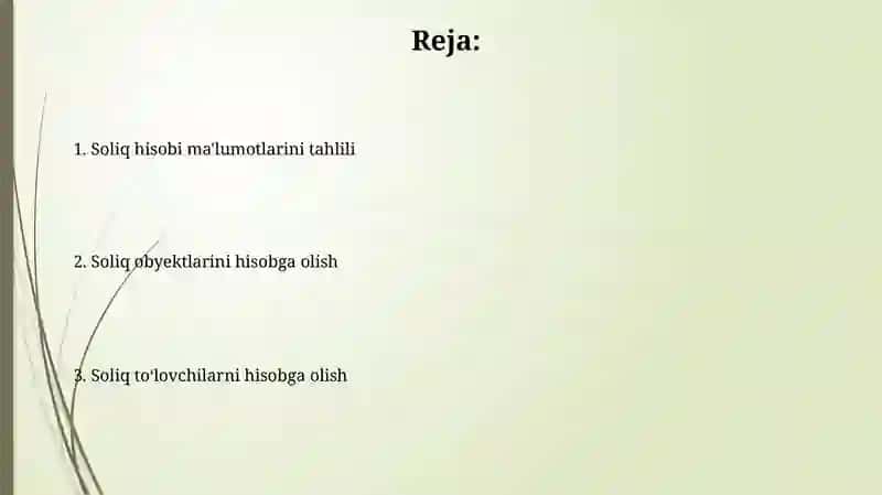 Soliq to'lovchilarni va soliq olish obyektlarini hisobga olish 2