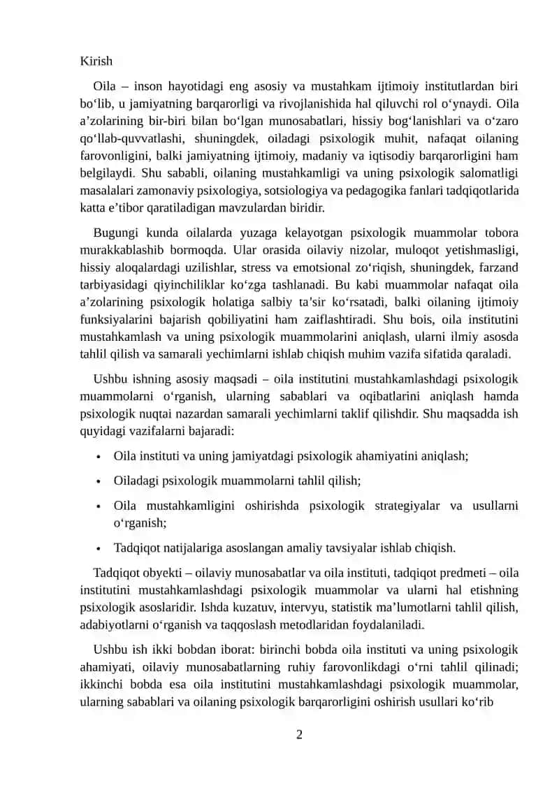 Oila institutini mustahkamlashning psixologik muammolari 2