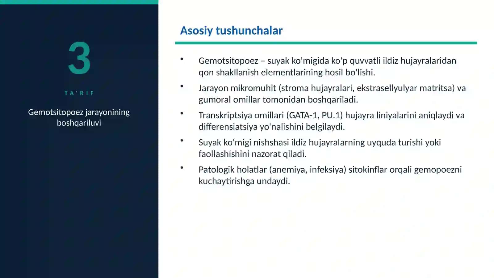 Gemotsitopoez jarayonining boshqariluvi 2