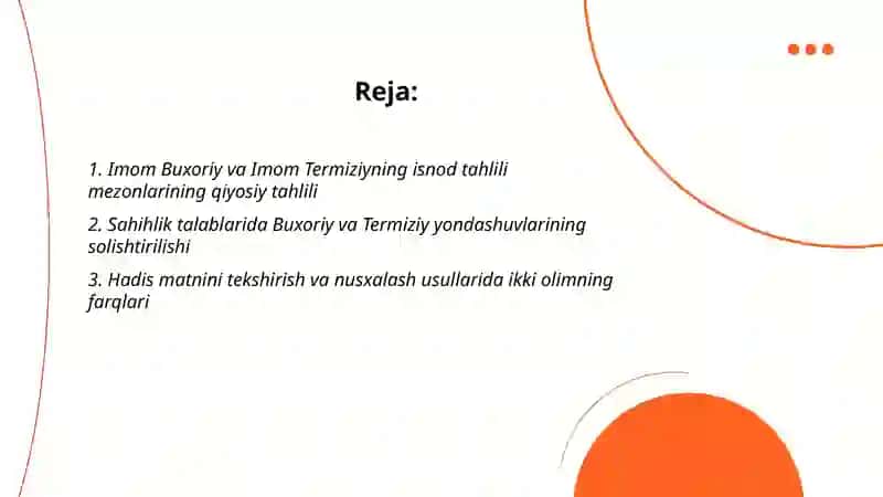 Imom Buxoriy va Imom Termiziyning hadis ilmiga qo‘shgan hissalarini qiyosiy tahlili 2