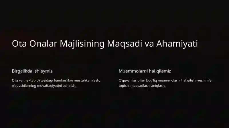 Ota-onalar majlisi noodatiy yondashuv 2
