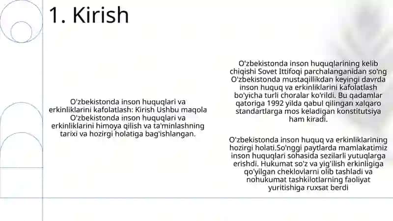 Ózbekistonda Inson Huquqlari Va Erkinliklari Kafolatining Yaratilishi 2