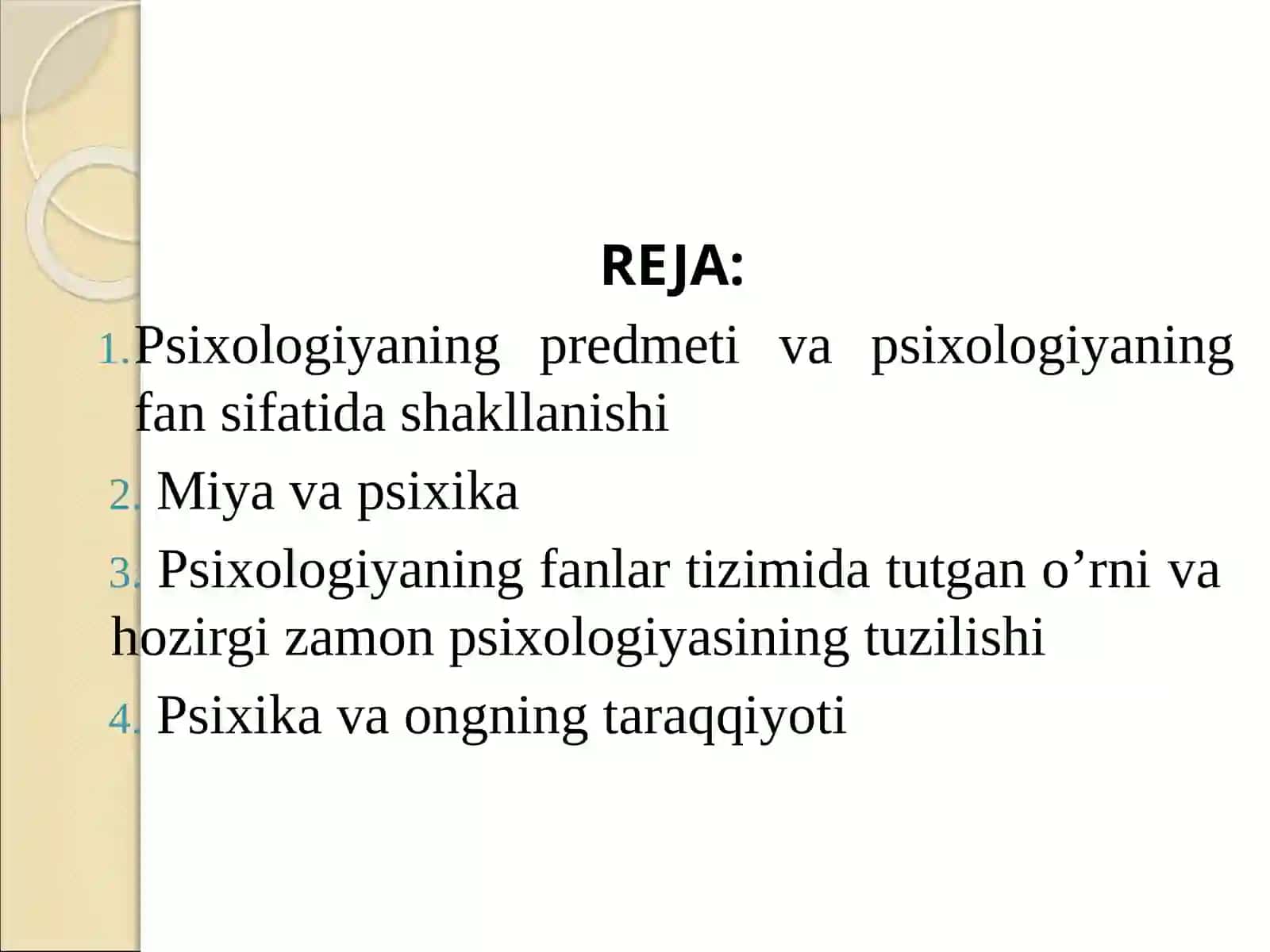 UMUMIY PSIXOLOGIYAGA FANINING PREDMETI 2