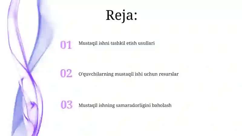 Mustaqil ishni tashkil etish usullari 2