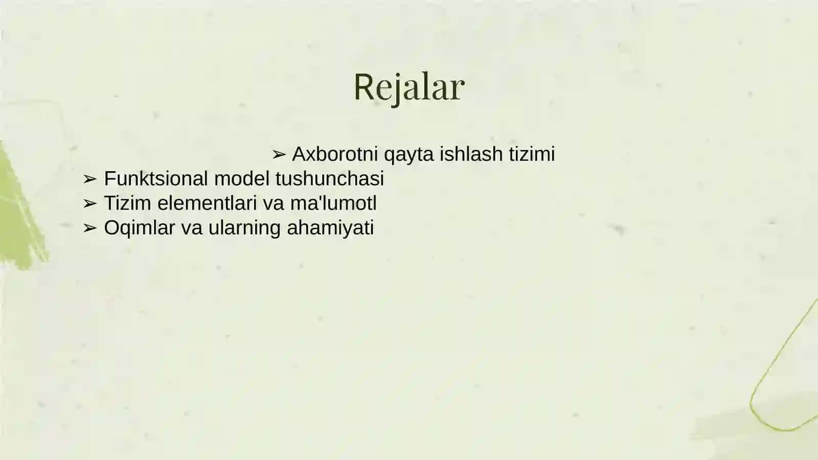 AXBOROTLARNI QAYTA ISHLASH TIZIMINING FUNKTSIONAL MODELI 2