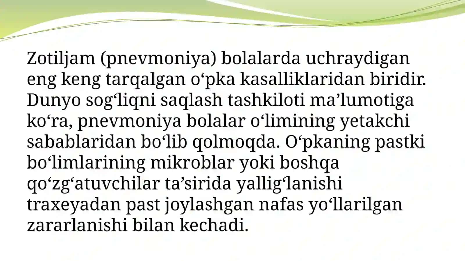 Bolalardagi hospital (kasalxona ichi) va atipik zotiljamlar 2