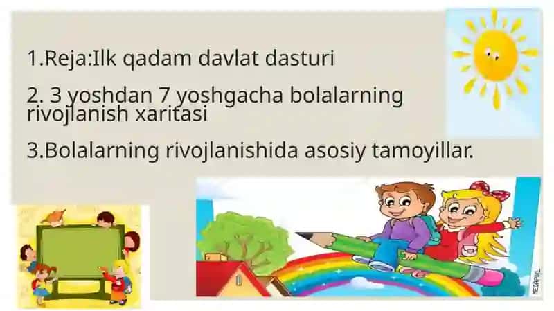 Bolalarning rivojlanish xaritasi 2