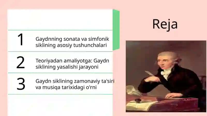 Gaydnning sonata va simfonik siklining asosiy tushunchalari 2