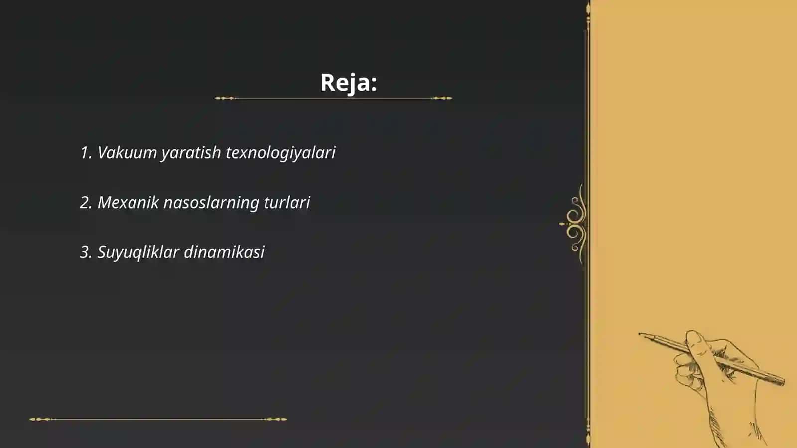 Past vakum olish mexanikasi va siyalik nasoslar 2