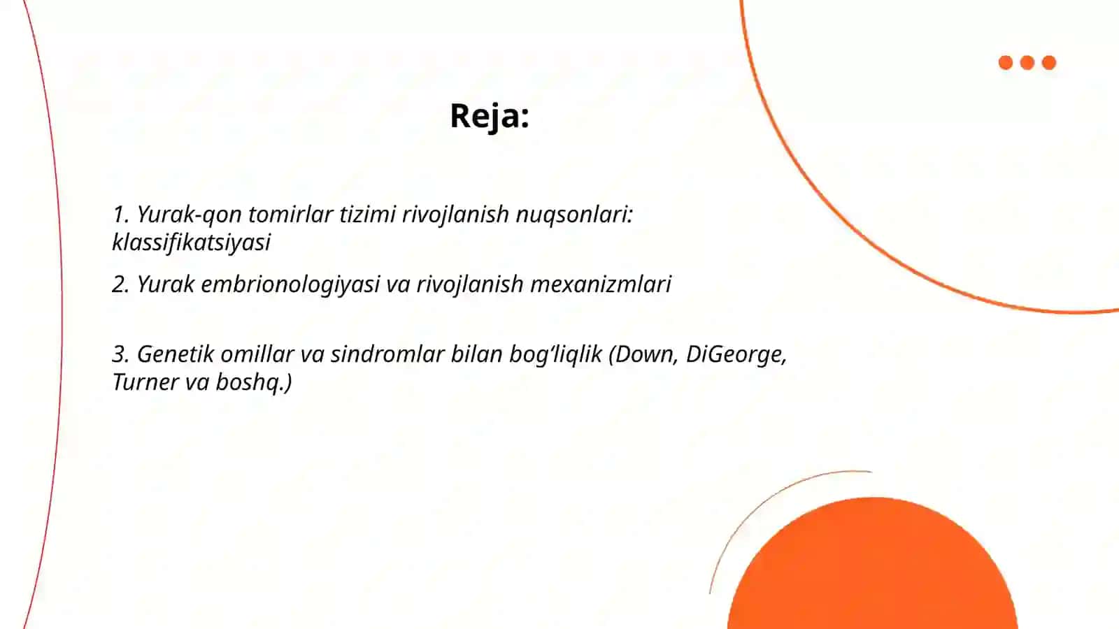 Yurak - qon tomirlar tizimi rivojlanish nuqsonlari 2
