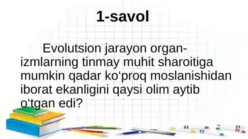 YERDA HAYOTNING PAYDO BO‘LISHI HAQIDAGI NAZARIYALAR 10-sinf biologiya 2