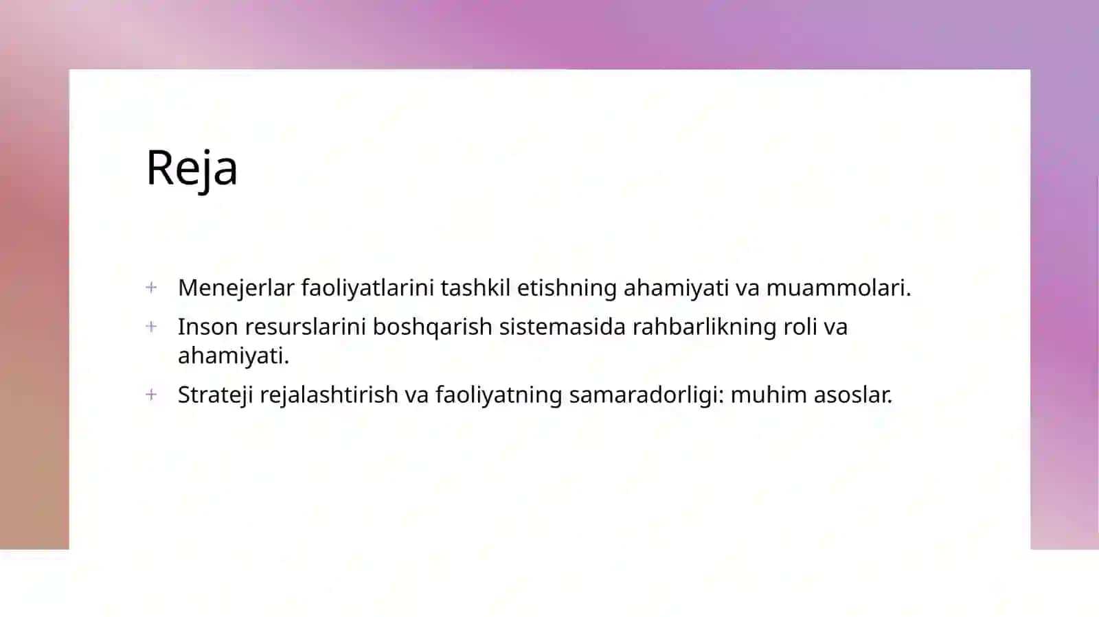Inson resurslarini boshqaruv tizimida menejerlar faoliyatini tashkil etish 2
