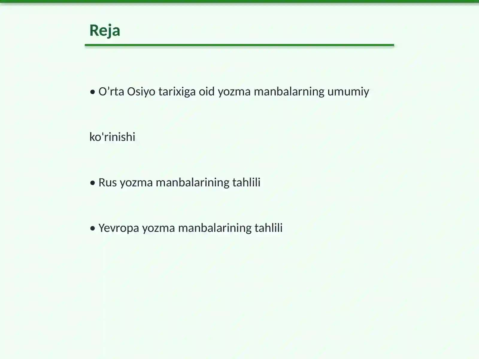 O’rta Osiyo tarixiga oid rus va yevropa tillaridagi yozma manbalar 2