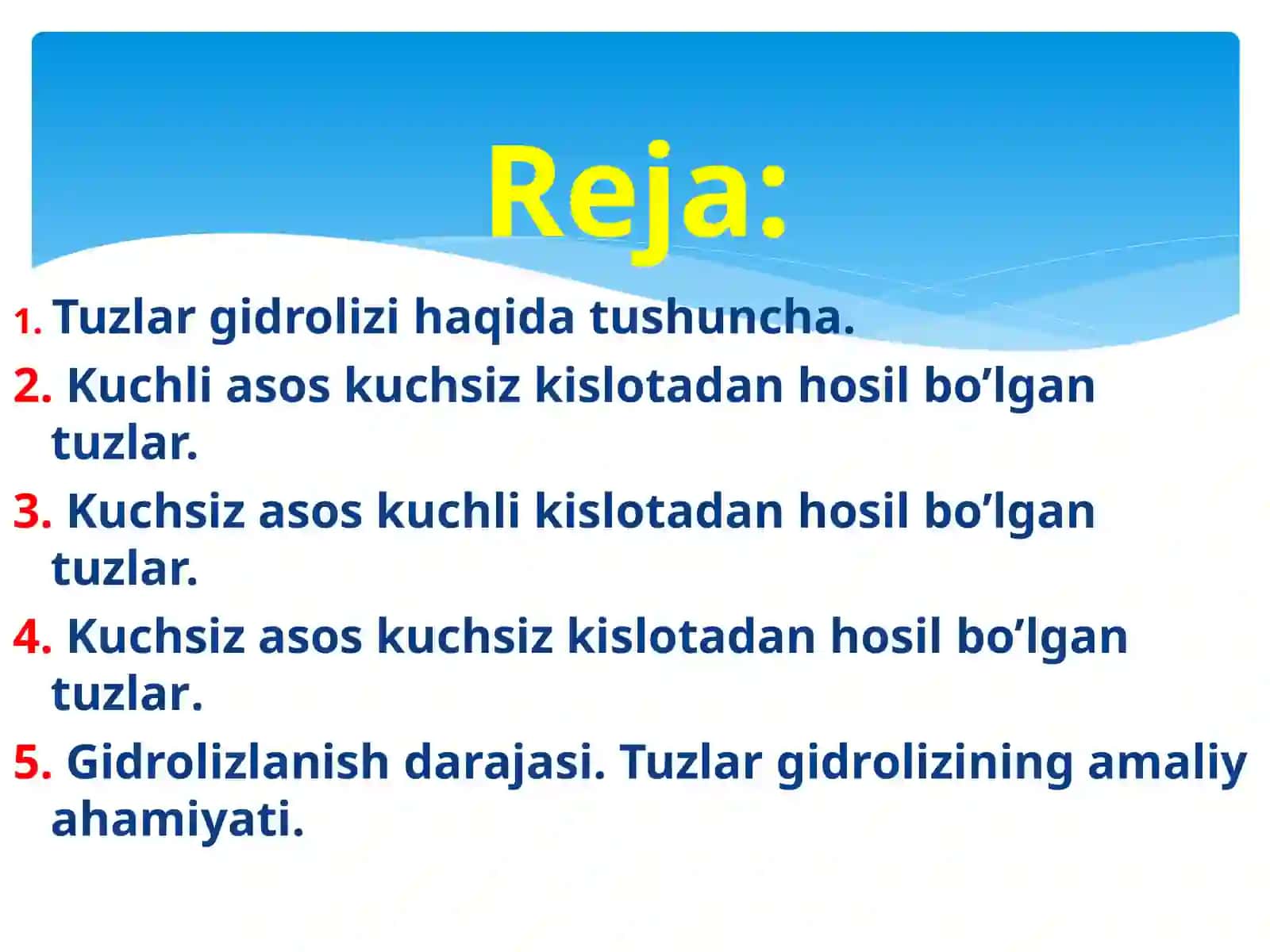 Tuzlar gidrolizi 2