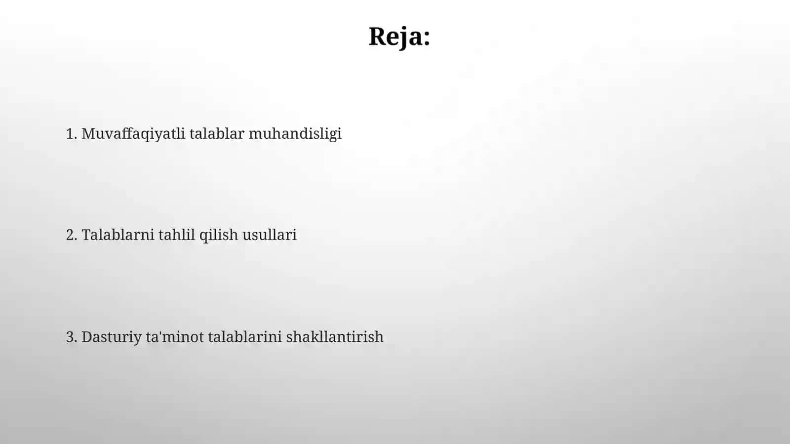 Talablarni tahlil qilish usullari 2