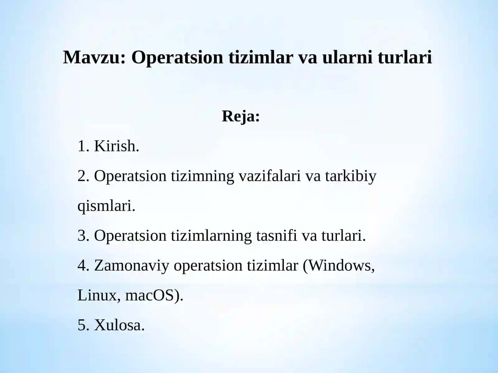 Operatsion tizimlar va ularning turlari 2