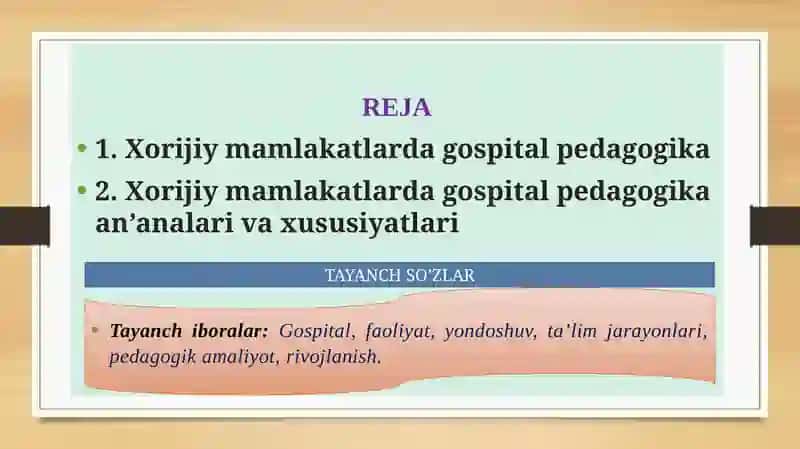 Xorijiy mamlakatlarda gospital pedagogika an’analari va xususiyatlari 2