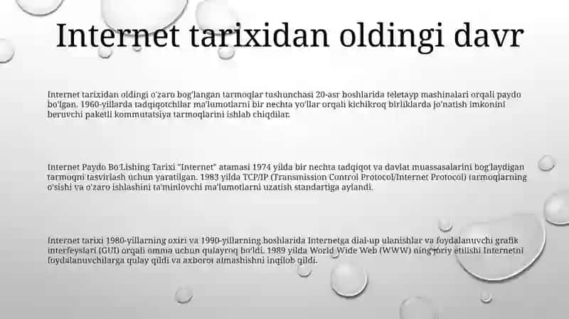 Internet Paydo Bo'Lishing Tarixi 2
