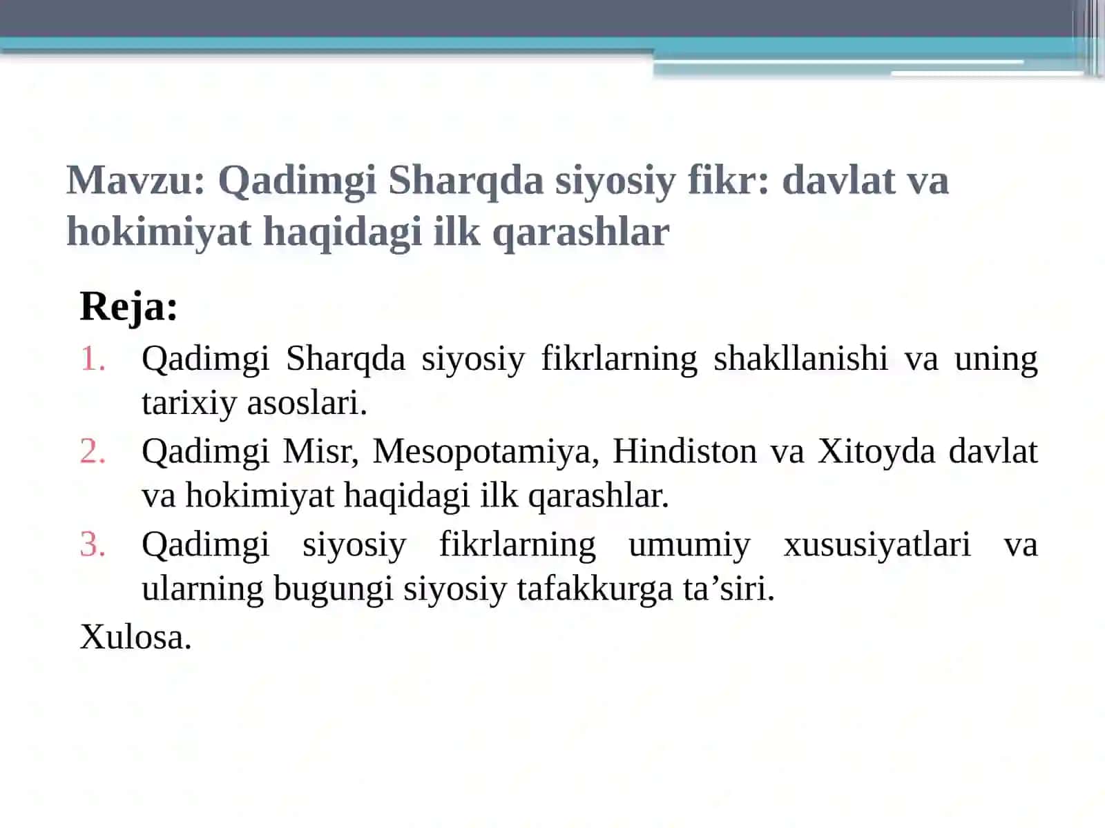 Jahon siyosiy-mafkuraviy ta’limotlar tarix 2