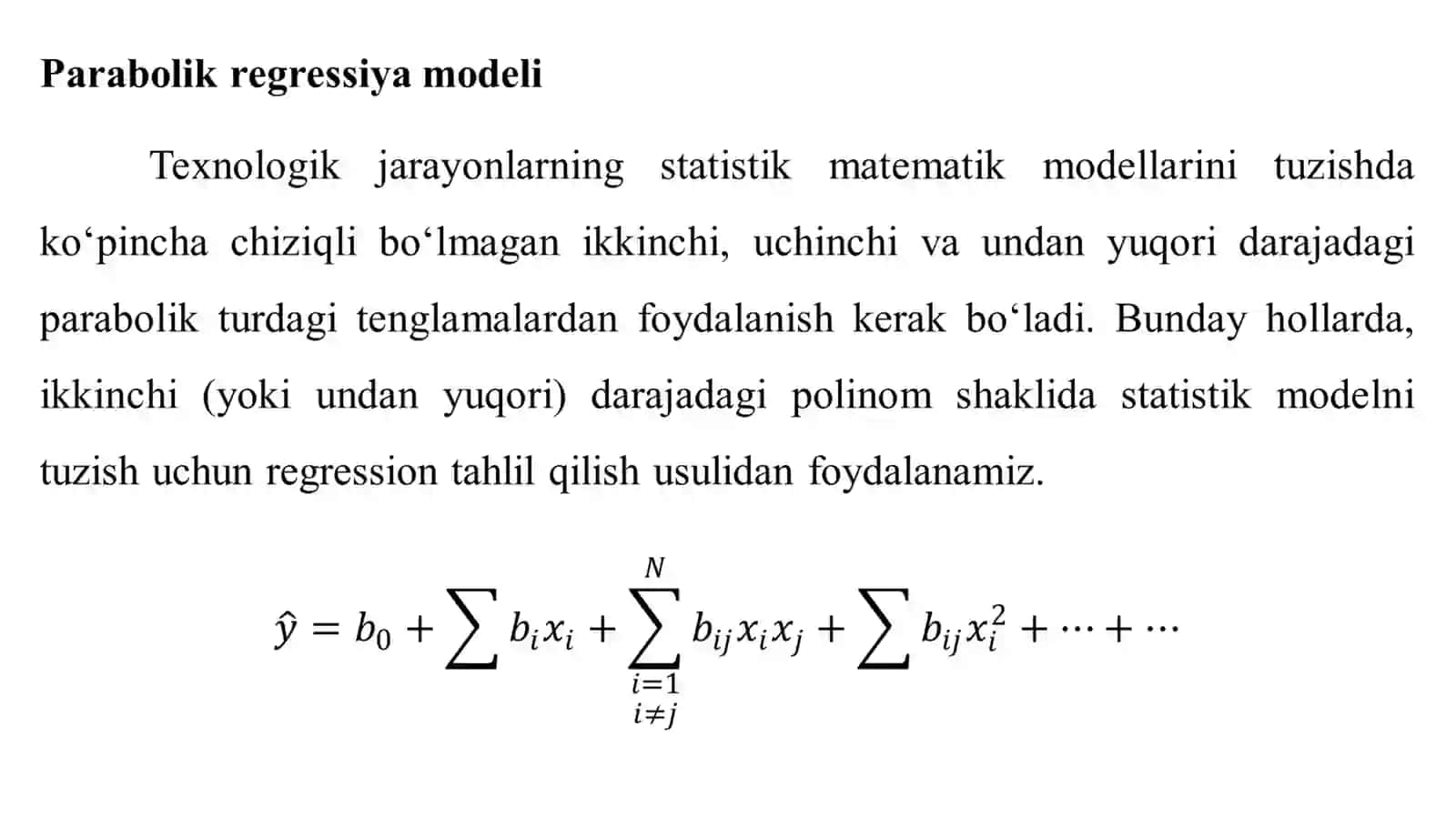 Parabolik Regressiya Modelini Tuzish va Tahlil Qilish 2