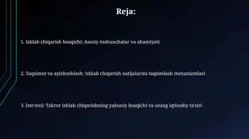 Iqtisodiyotda takror ishlab chiqarishning birinchi fazosi 2