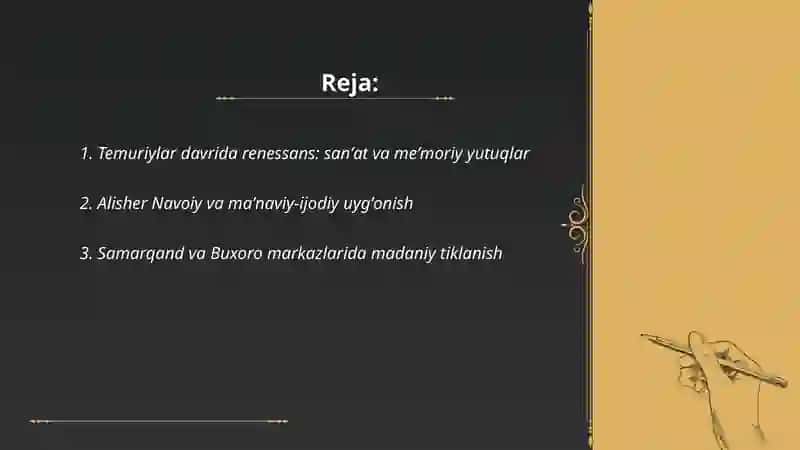 Oʻzbekiston tarixida renessans: asosiy bosqichlari va rivojlanish omillari 2