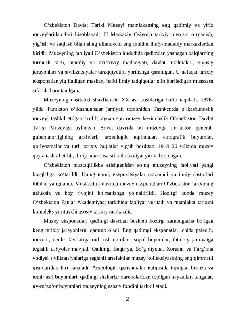 O'zbekiston Davlat Tarixi Muzeysi 2