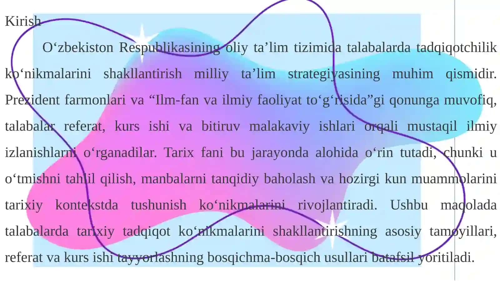 Talabalarda tarixiy tadqiqot olib borish ko‘nikmalarini shakllantirish referat va kurs 2