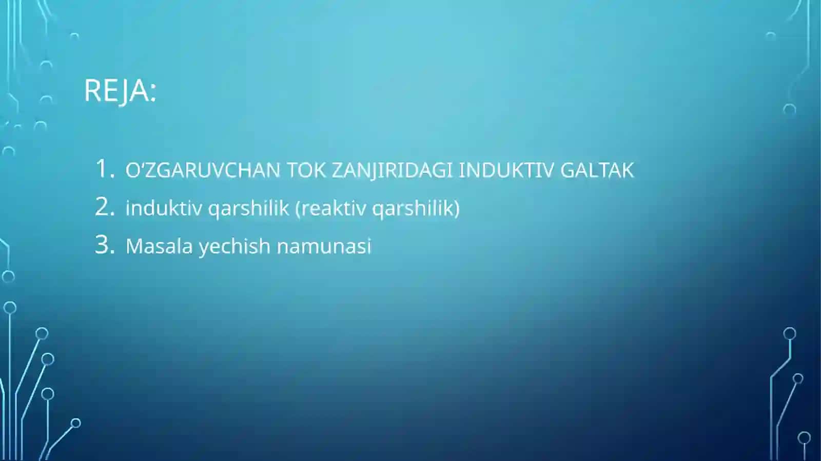 O'zgaruvchan tok zanjirdagi induktiv g'altak 2